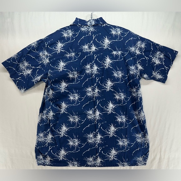 Mountain Dew Button Down Shirt Short Sleeve Blue Lightning Electric Hawaiian M - Picture 2 of 8